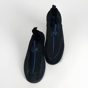 Prospirit Black Mesh Slip-On Water Shoes Sz 9 Blue Accents